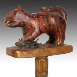 Linguist's Staff Depicting a Tiger with Slain Porcupine