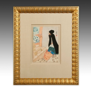 Kuchi-E Woodblock Print, Framed