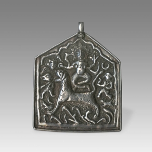 Plaque Amulet Depicting Kali on Tiger
