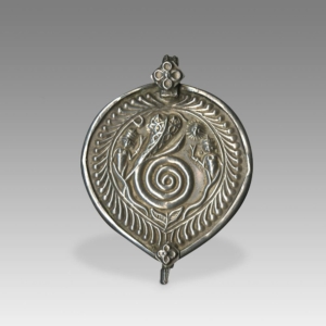 Plaque Amulet Depicting Naga (Snake) Raj Moon and Suriya Dev
