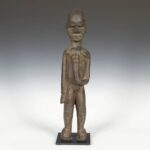 Lobi Forged Iron Kneeling Figure, Based, Lobi Peoples, Burkina Faso