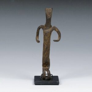 Dogon Forged Iron Kneeling Figure, Based