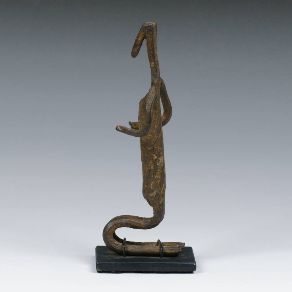 Dogon Forged Iron Kneeling Figure, Based - Image 3