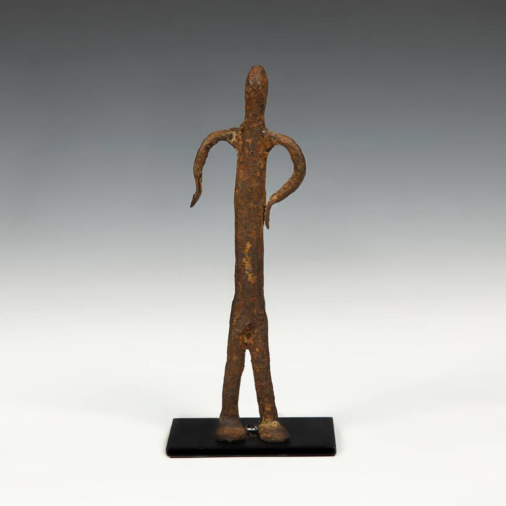 Dogon Forged Iron Standing Figure, Based