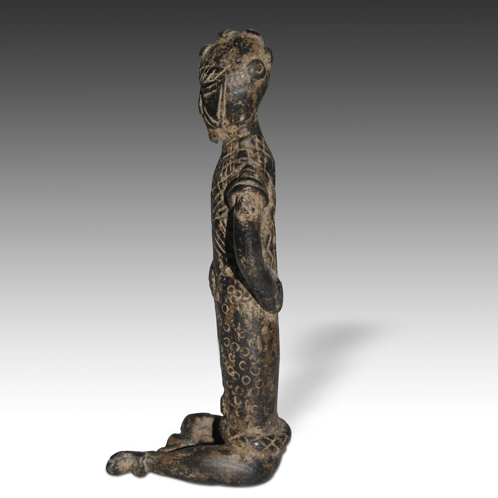 Senufo Bronze Seated Figure - Image 2