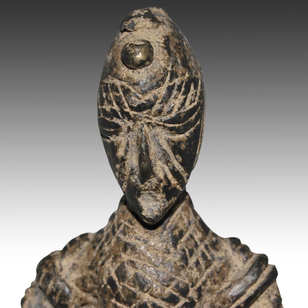 Senufo Bronze Seated Figure - Image 4