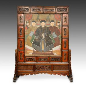 Chinese Floor Screen Depicting Ancestor Group