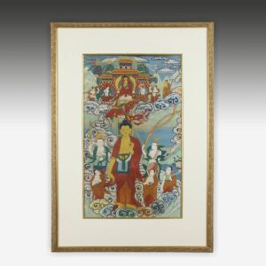 Tibetan Thangka or Devotional Painting, Framed