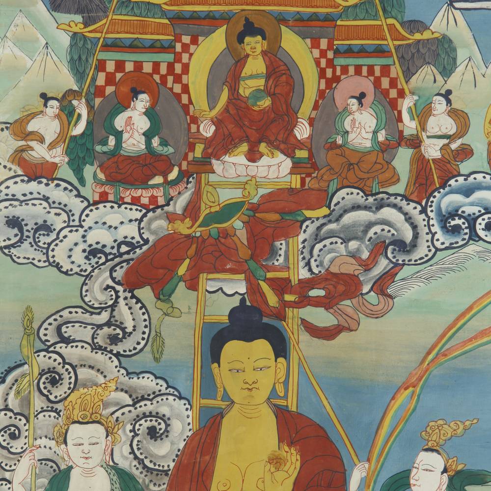 Tibetan Thangka or Devotional Painting, Framed - Image 3