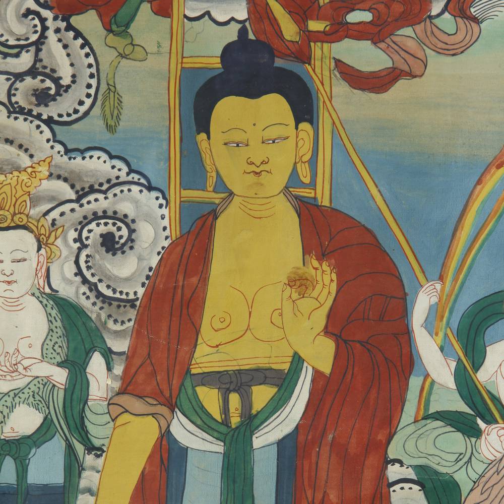 Tibetan Thangka or Devotional Painting, Framed - Image 4