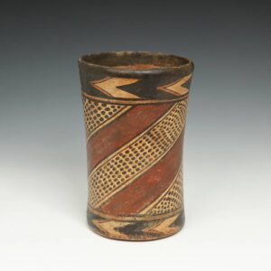 Mexican Cylinder Vessel with Animal Spot Motif