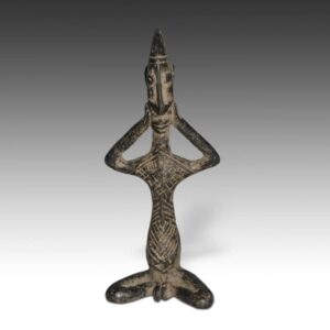 African Iron Seated Figure