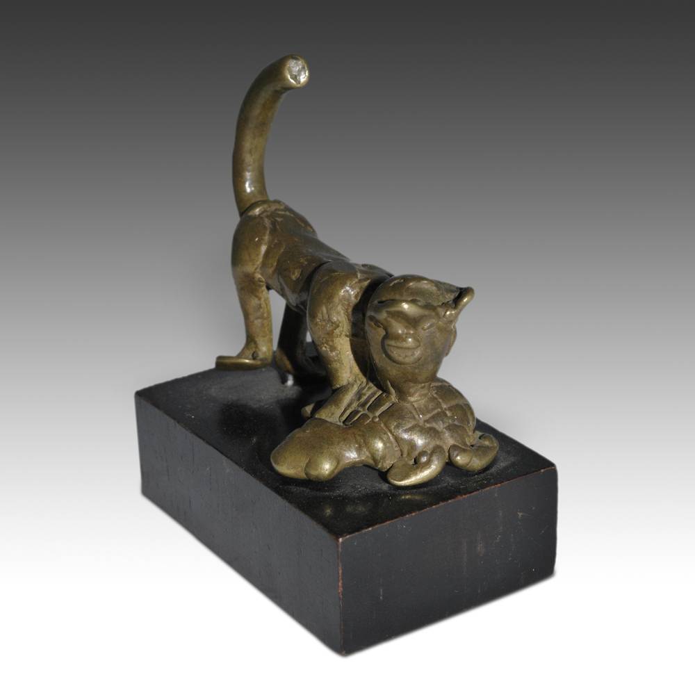 African Gold Weight with Feline & Turtle - Image 3