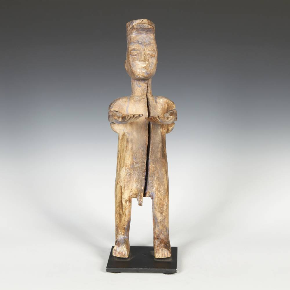 Fante Standing Figure with Arms Raised, Based