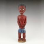 Kulango Kneeling Abstract Figure with Triangular Head, Kulango Peoples, Ivory Coast