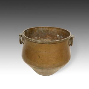 Indian Cylindrical Vessel with Ring Handles