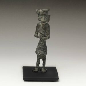 Burkinabe Bronze Standing Figure, Based