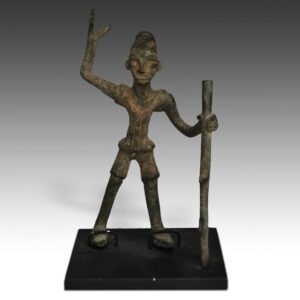 Edo Standing Male Figure with Rifle, Based