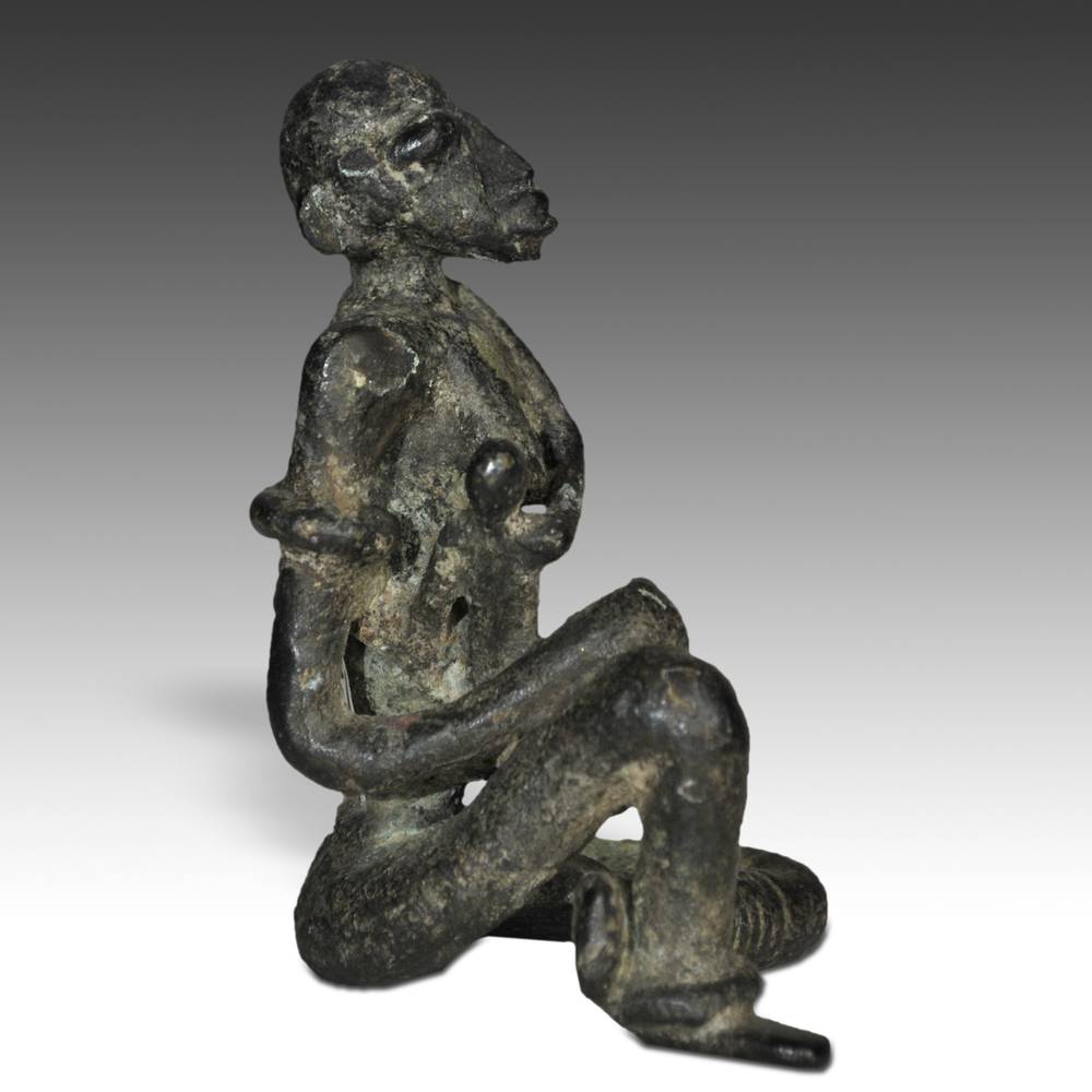 Dogon Bronze Maternity Figure - Image 2