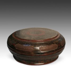Chinese Rattan Lidded Bowl