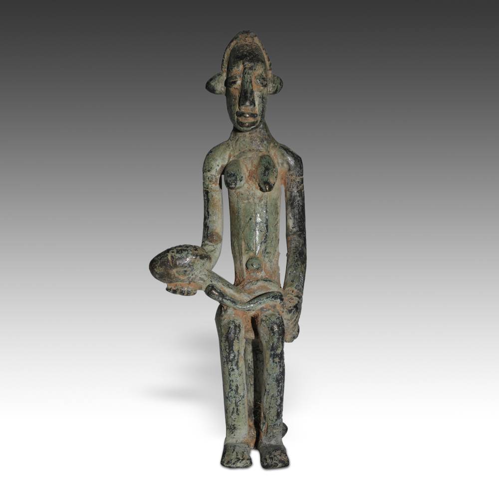 Dogon Bronze Maternity Figure
