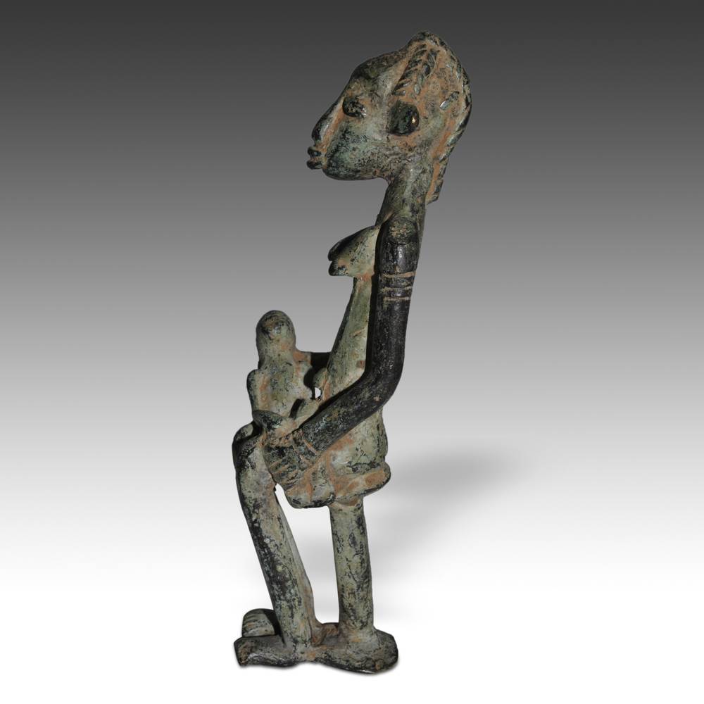 Dogon Bronze Maternity Figure - Image 2