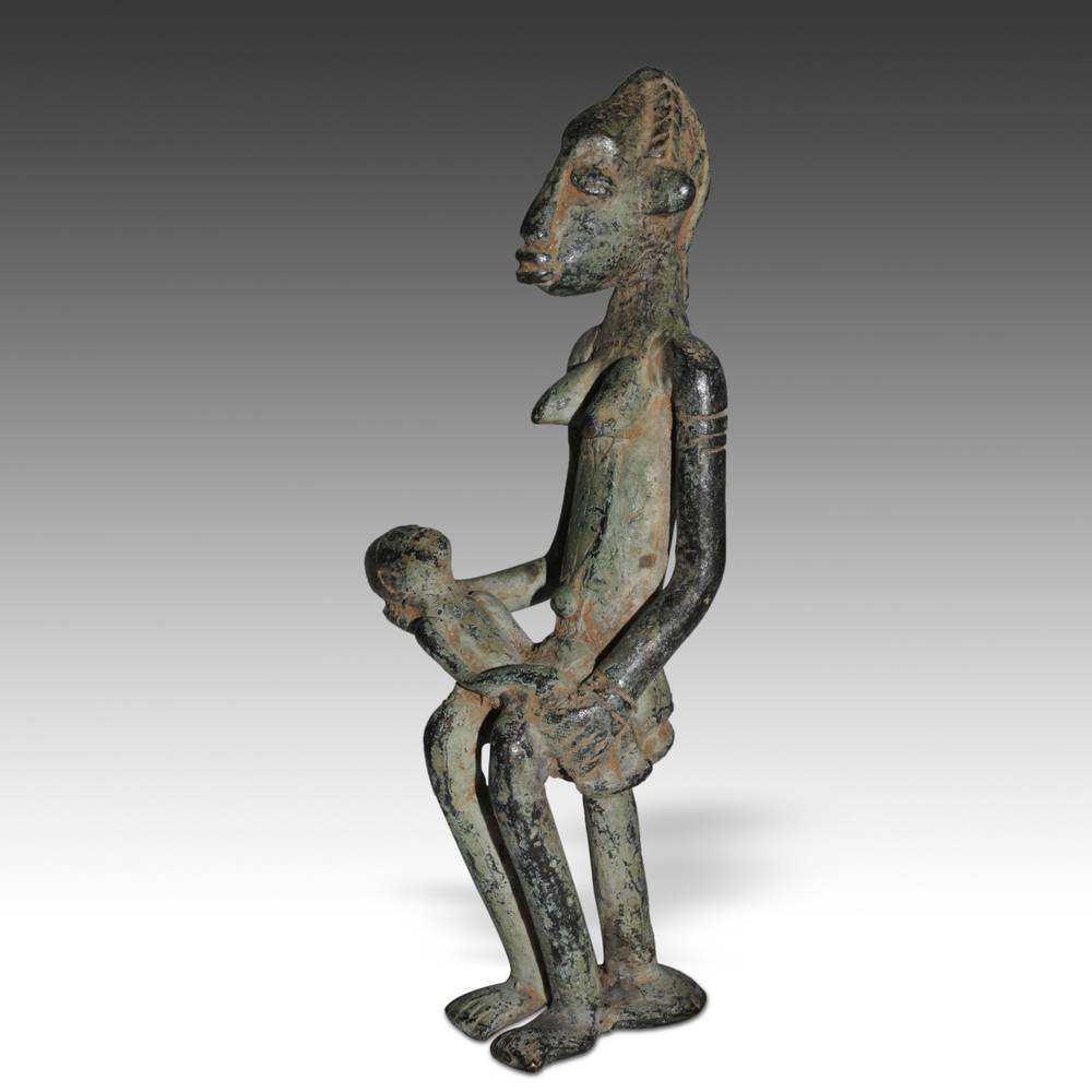 Dogon Bronze Maternity Figure - Image 5