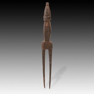 Indian Forged Iron Hair Pick, Based