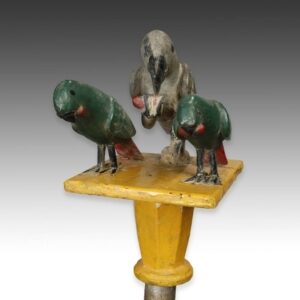 Ashanti Linguist's Staff Depicting 3 Parrots, Based