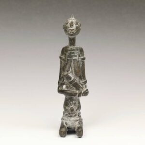 African Forged Iron Kneeling Figure