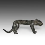 African Iron Feline Figure