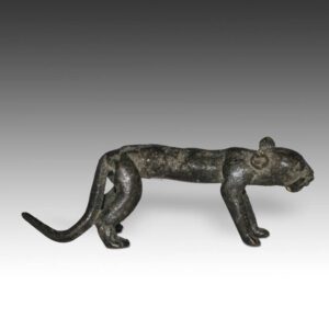 African Iron Feline Figure