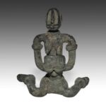 Dogon Bronze Figure of a Monkey, Based, Dogon Peoples, Mali