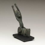 Dogon Forged Iron Kneeling Figure, Based, Dogon Peoples, Mali