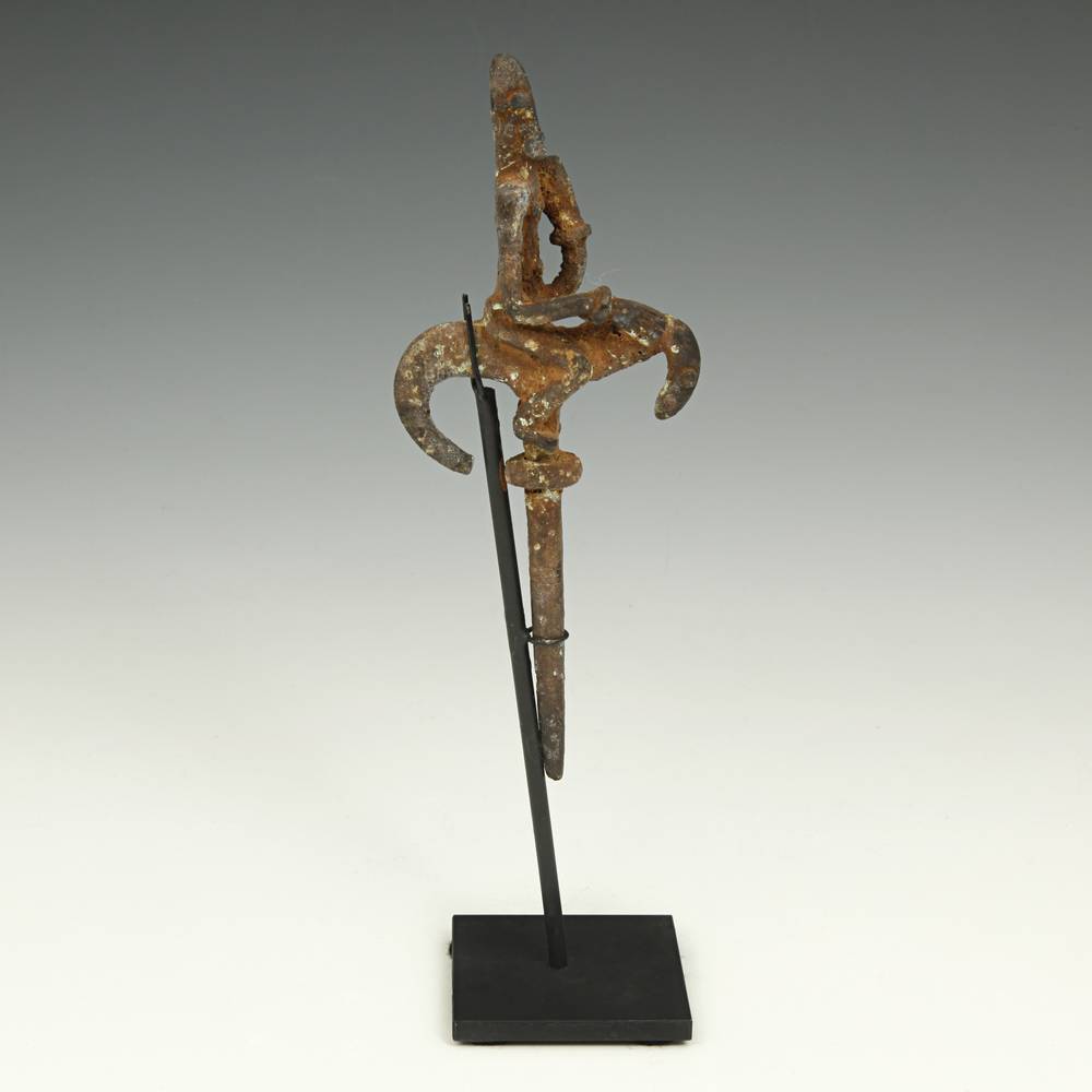 Dogon Hairpin Depicting Equestrian Figure, Based
