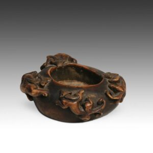 Chinese Candle Holder with Cat Motif