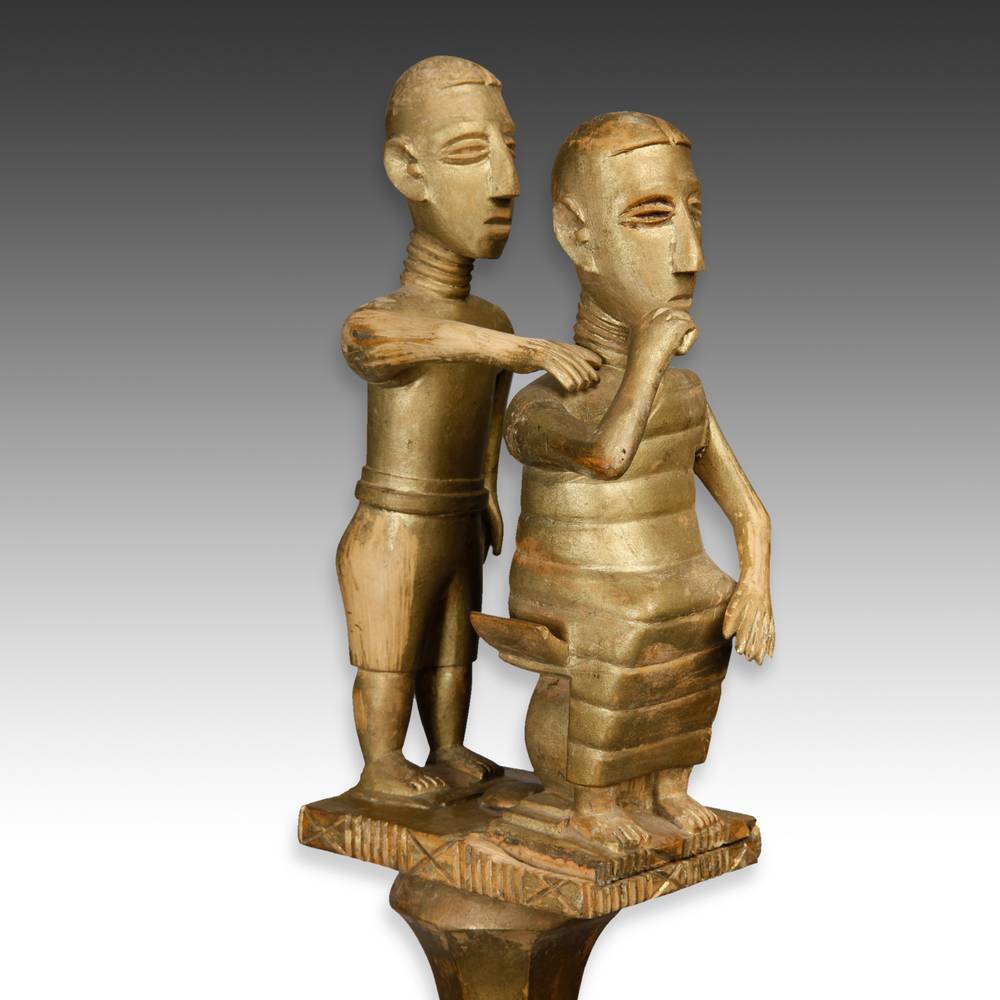 Ashanti Linguist's Staff Depicting Two Figures