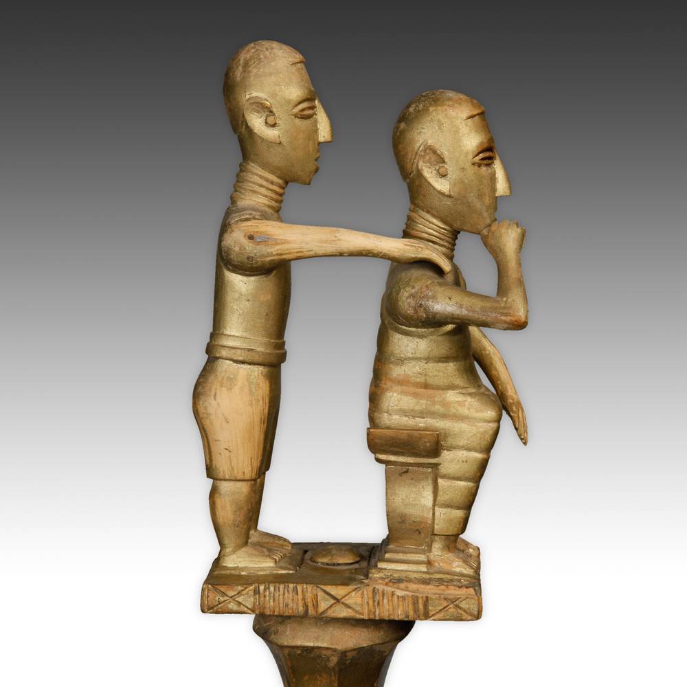 Ashanti Linguist's Staff Depicting Two Figures - Image 2