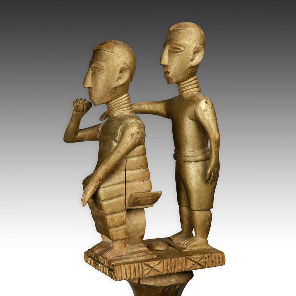Ashanti Linguist's Staff Depicting Two Figures - Image 4