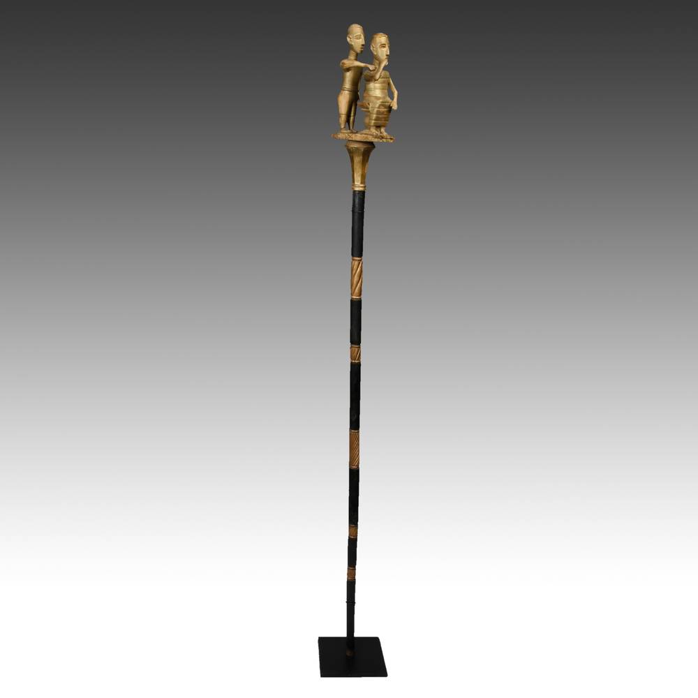 Ashanti Linguist's Staff Depicting Two Figures - Image 5