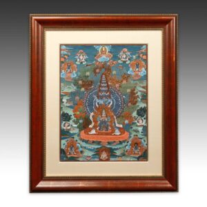 Tibetan Thangka or Devotional Painting, Framed