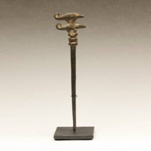 Dogon Hair Pin Depicting Two Lizards, Based