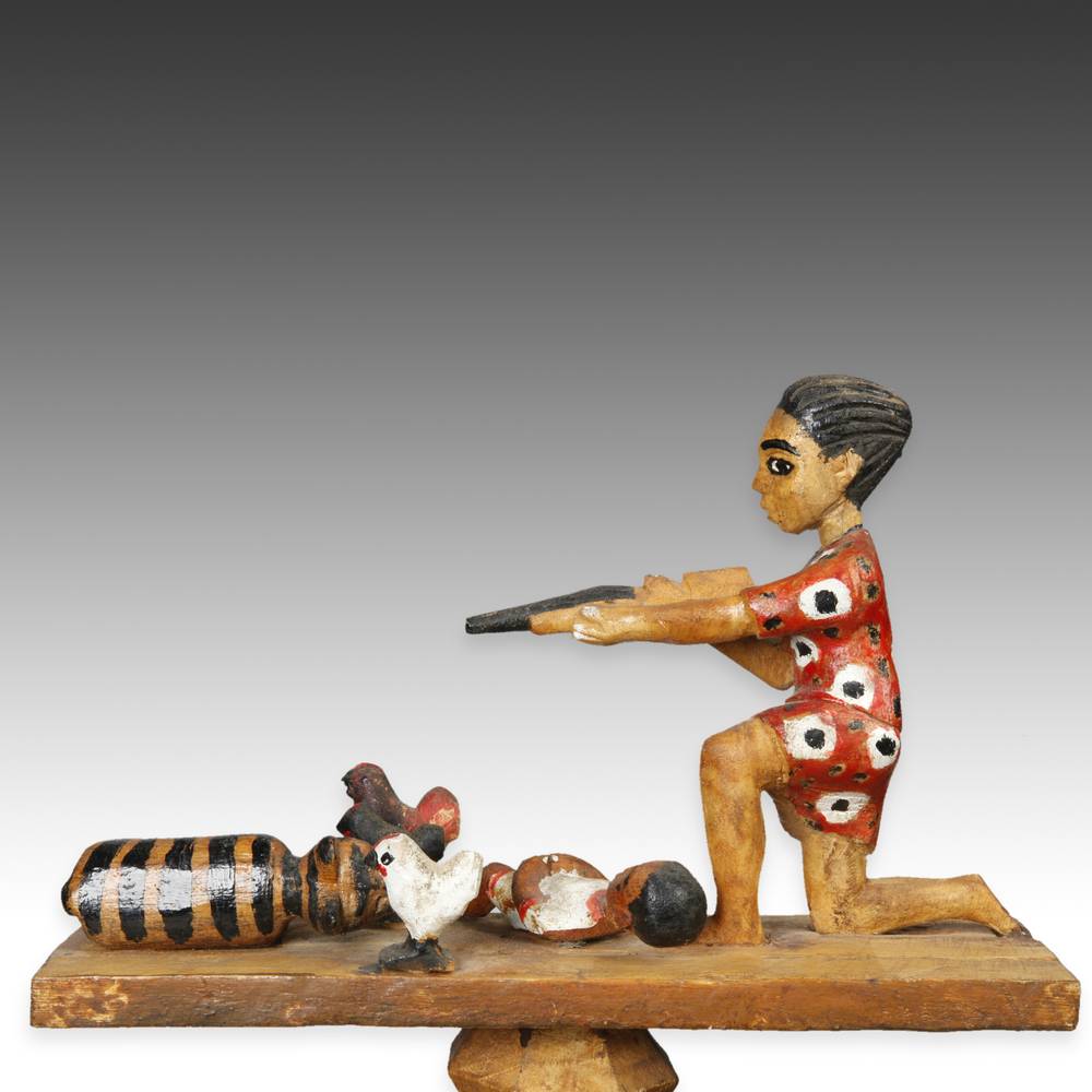 Ashanti Linguist's Staff Depicting Mother Protecting Child, Based - Image 4