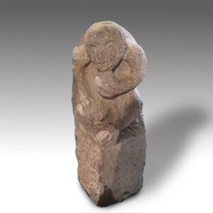Chinese Temple Pillar with Contempletive Monkey