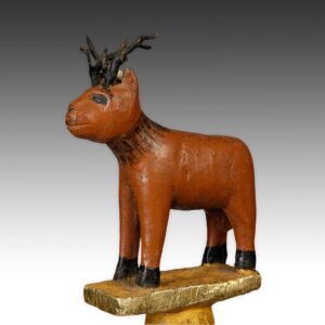Ashanti Linguist's Staff Depicting Animal with Bird Between Horns