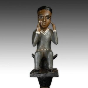 Ashanti Linguist's Staff Depicting Seated Man with Fingers on Face