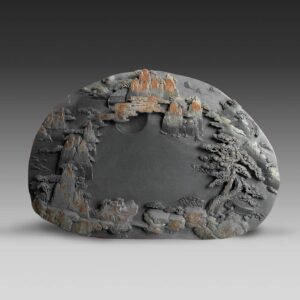 Chinese Inkstone with Landscape Motif