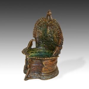 Indian Oil Lamp with Lakshmi Motif