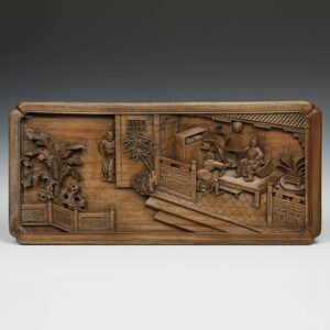 Chinese Relief Plaque Depicting Toilet Paper Gods