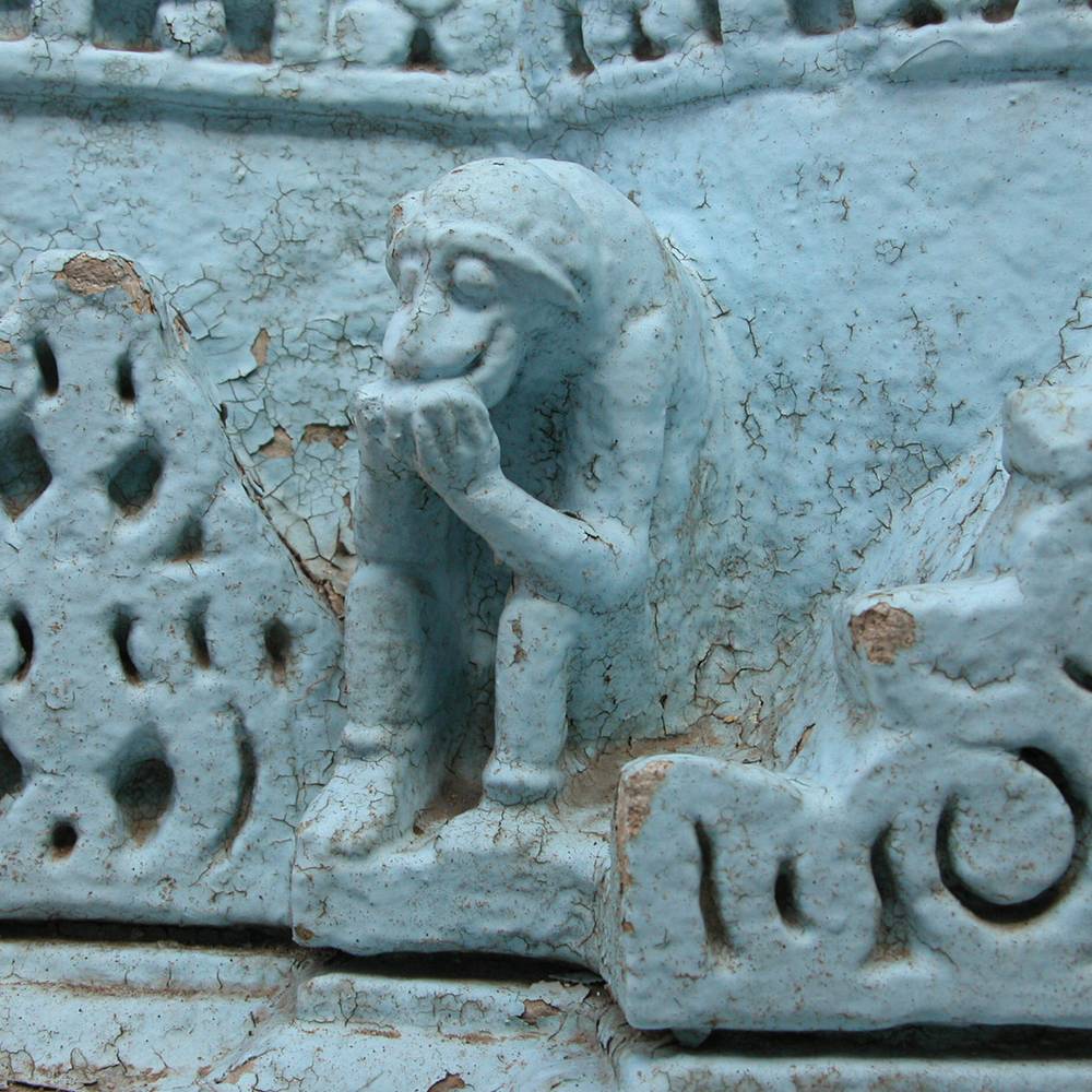 Indian Temple Fragment with Monkey Motif, Based - Image 2